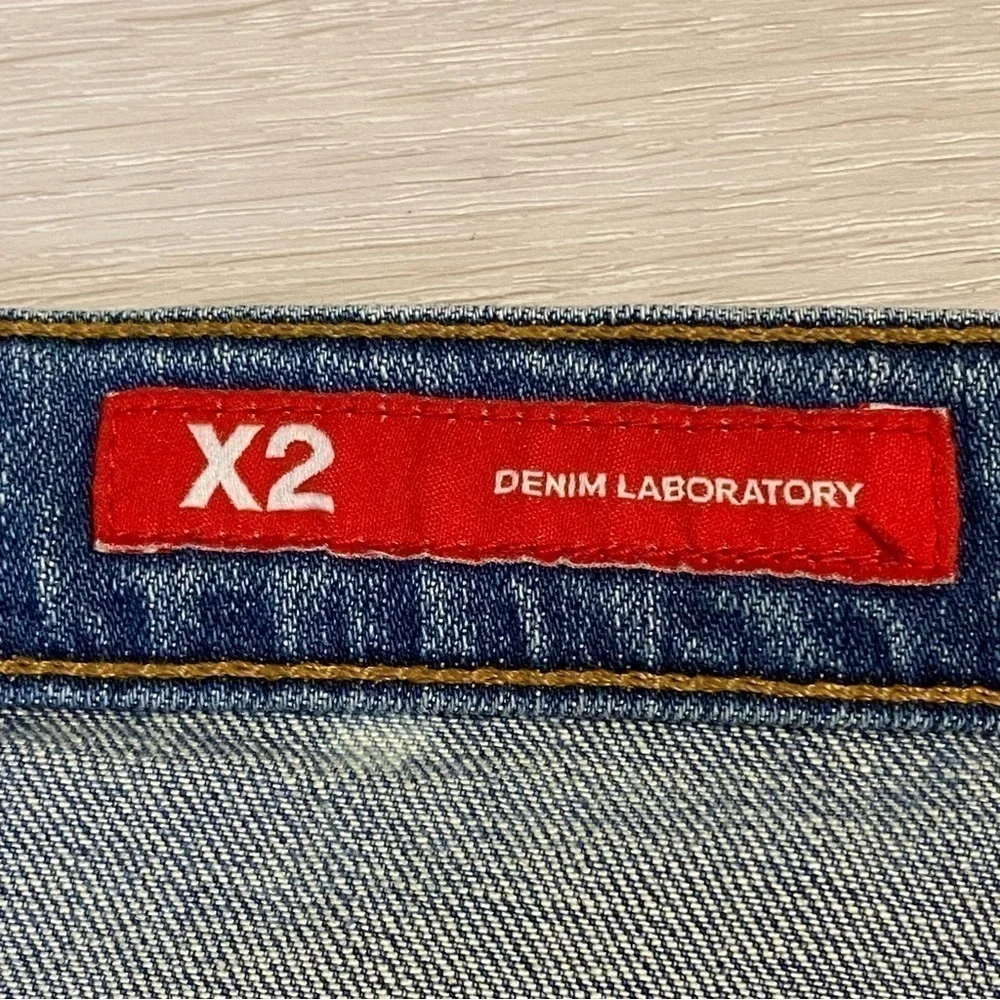 X2 Denim Laboratory Ultra Low Rise Embellished Flare Jean, Size 30